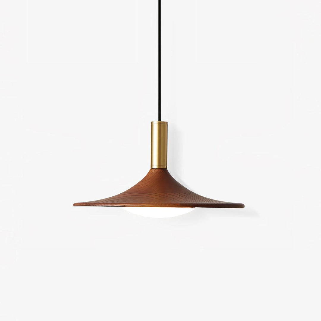 Walnut Wood Dish Pendant Light - Vakkerlight