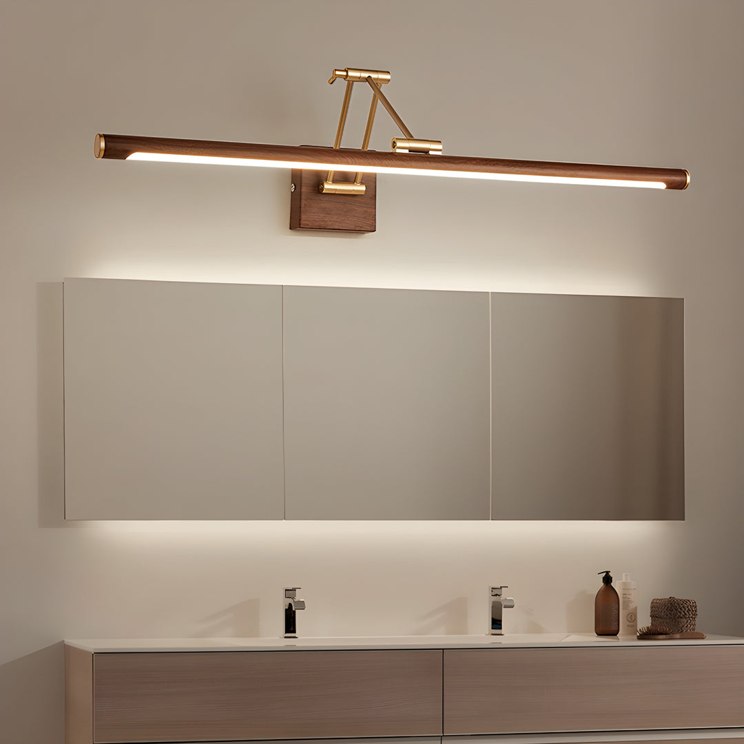 Walnut Color Linear Adjustable Wall Light - Vakkerlight