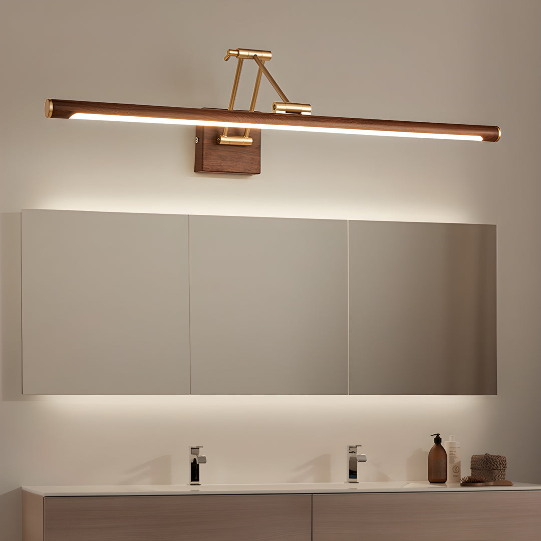 Walnut Color Linear Adjustable Wall Light - Vakkerlight