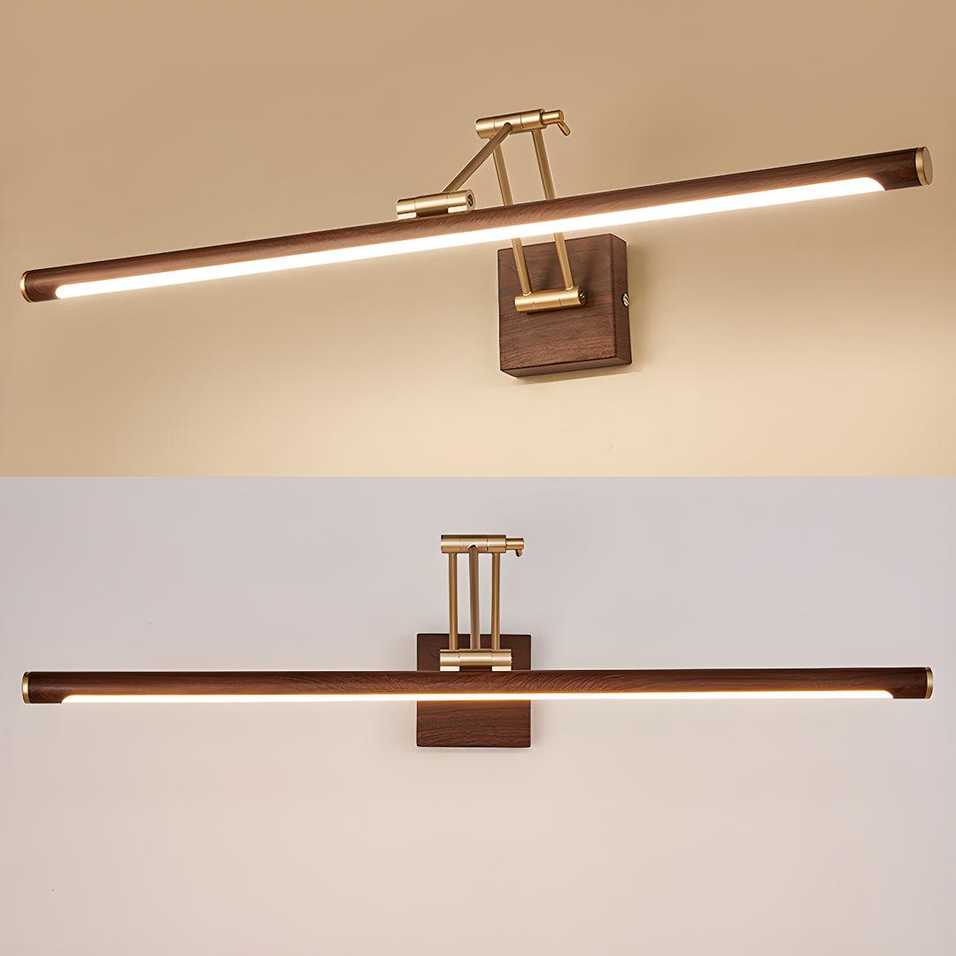 Walnut Color Linear Adjustable Wall Light - Vakkerlight