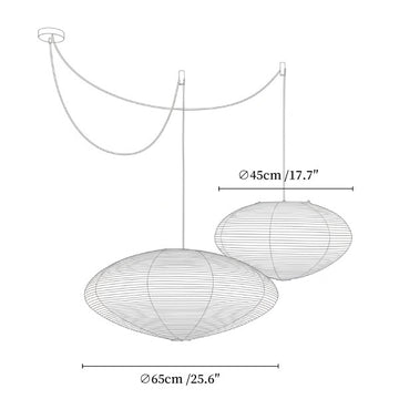 Washi Paper 15A 21A 26A Pendant Light — Dimension drawings 3