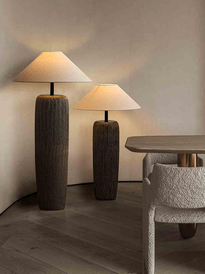 Weathered Wood Grain Floor Lamp - Vakkerlight