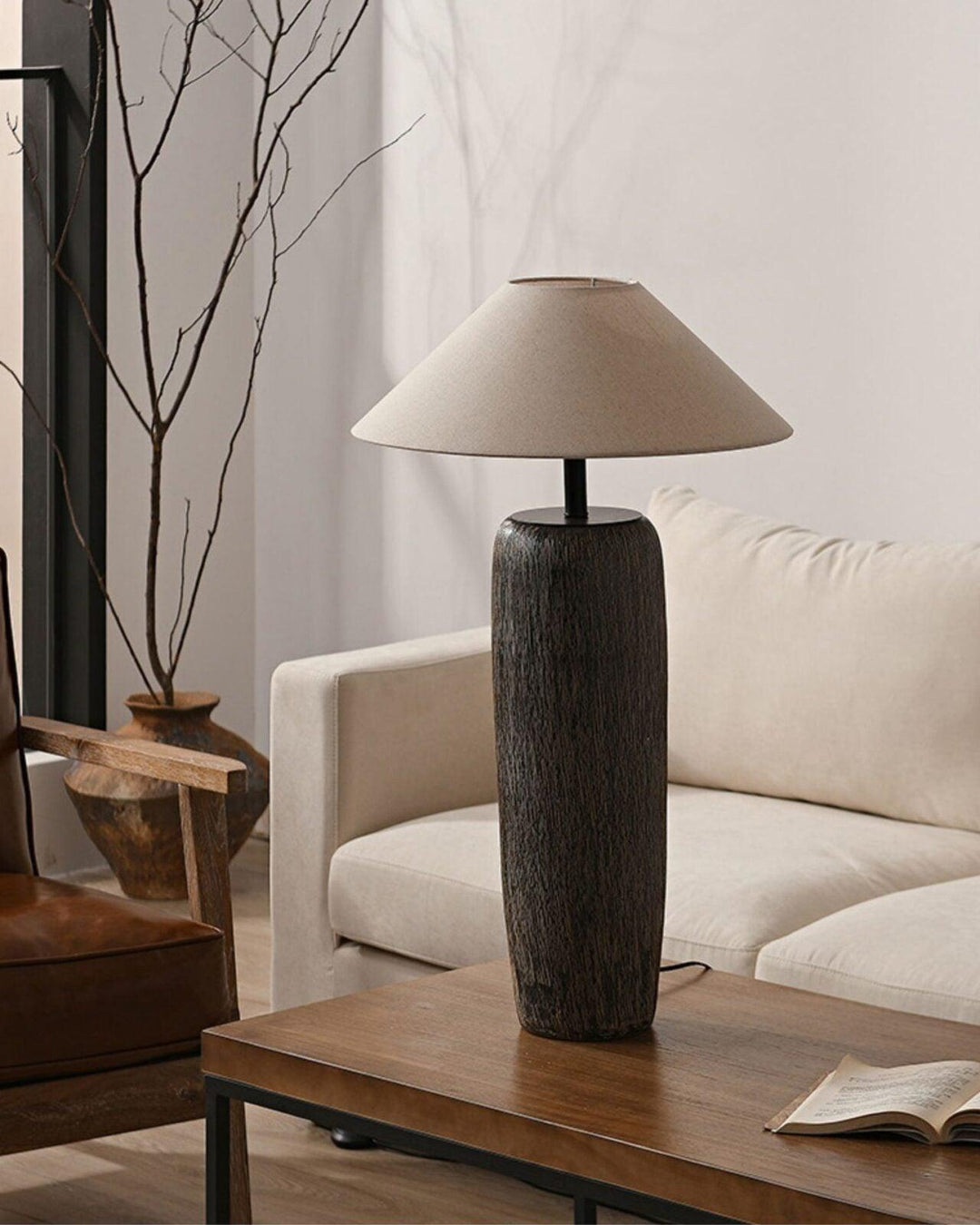 Weathered Wood Grain Floor Lamp - Vakkerlight