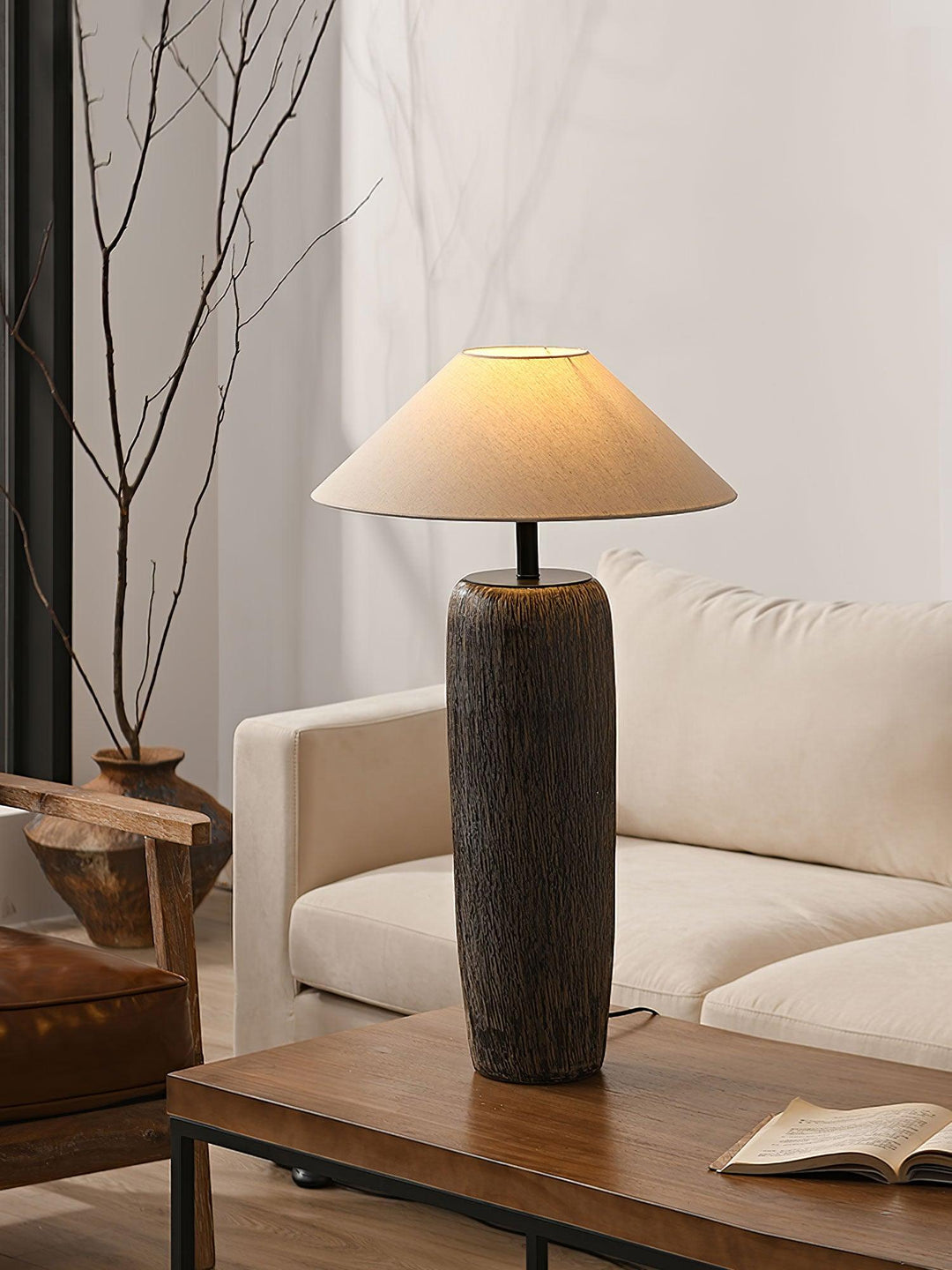 Weathered Wood Grain Floor Lamp - Vakkerlight