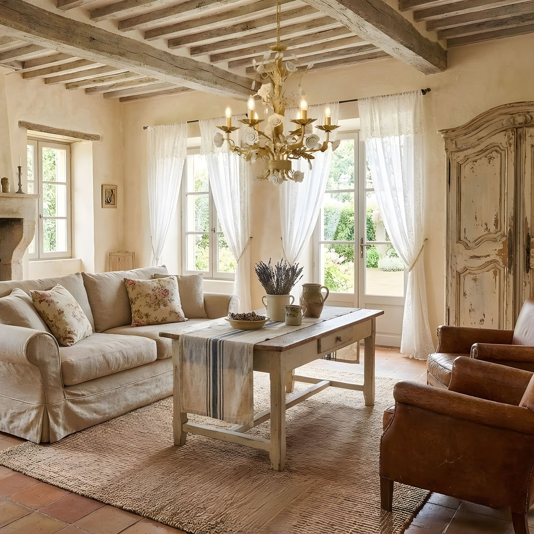 White Rose Crystal Chandelier