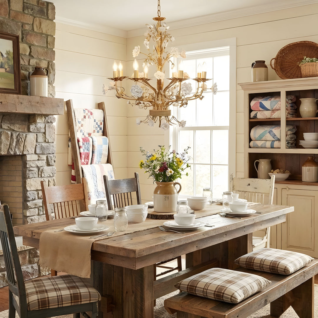 White Rose Crystal Chandelier
