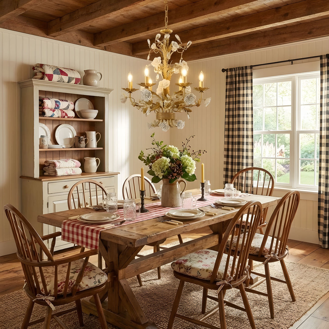 White Rose Crystal Chandelier