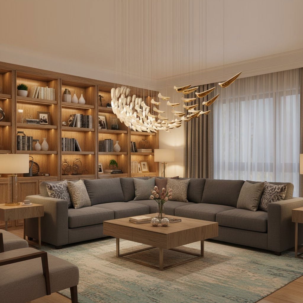 White Feather Art Deco Customize Chandelier - Vakkerlight