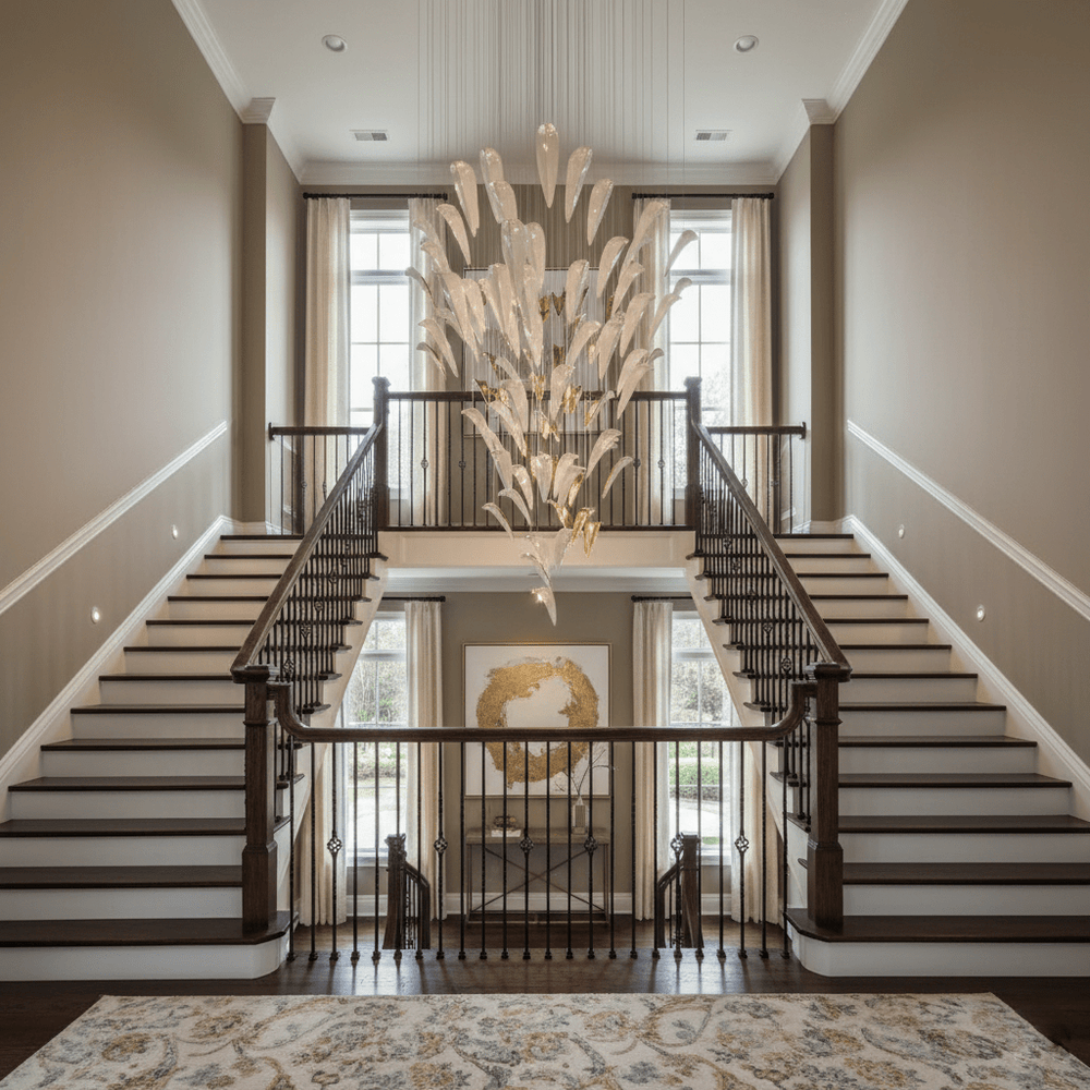 White Feather Art Deco Customize Chandelier - Vakkerlight