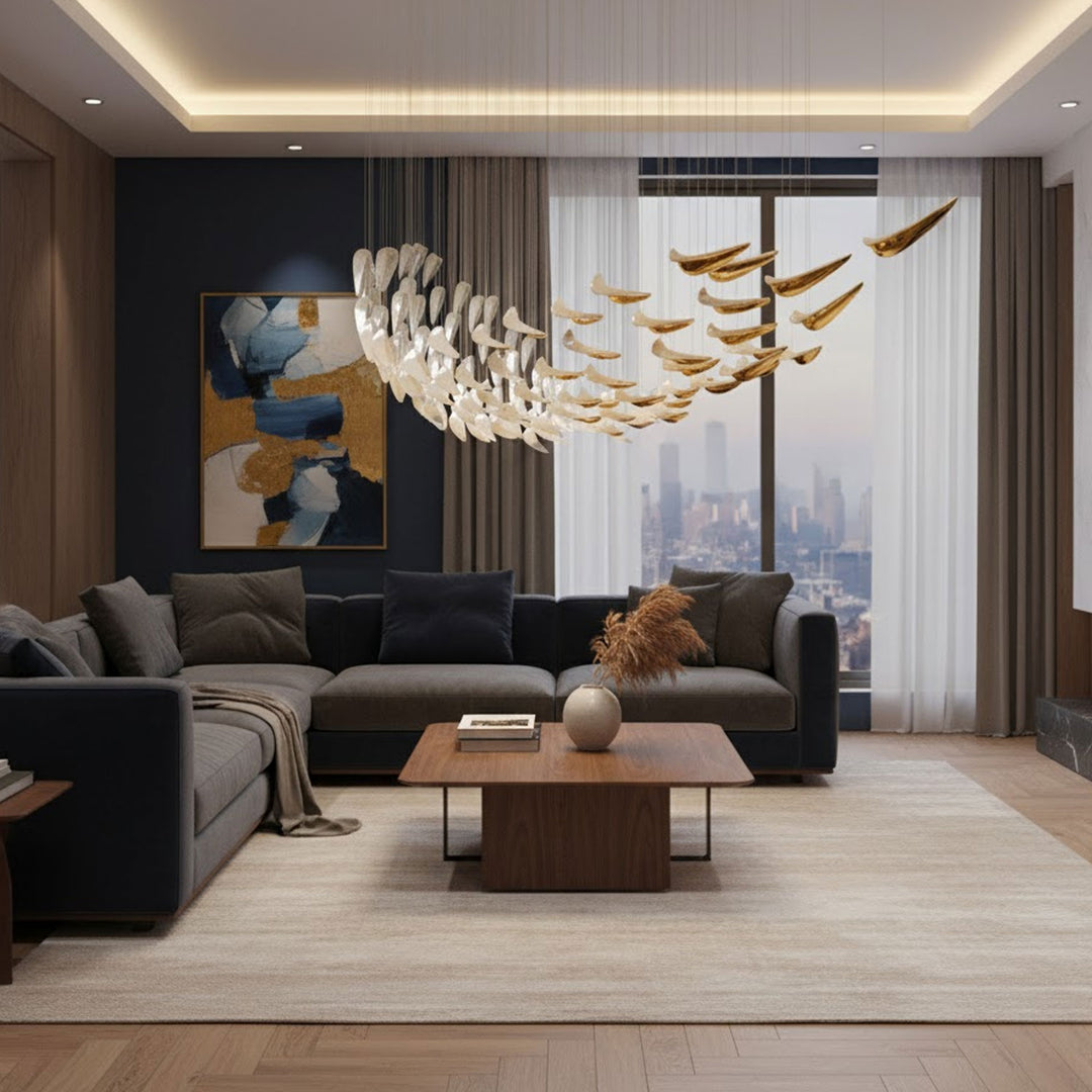 White Feather Art Deco Customize Chandelier - Vakkerlight