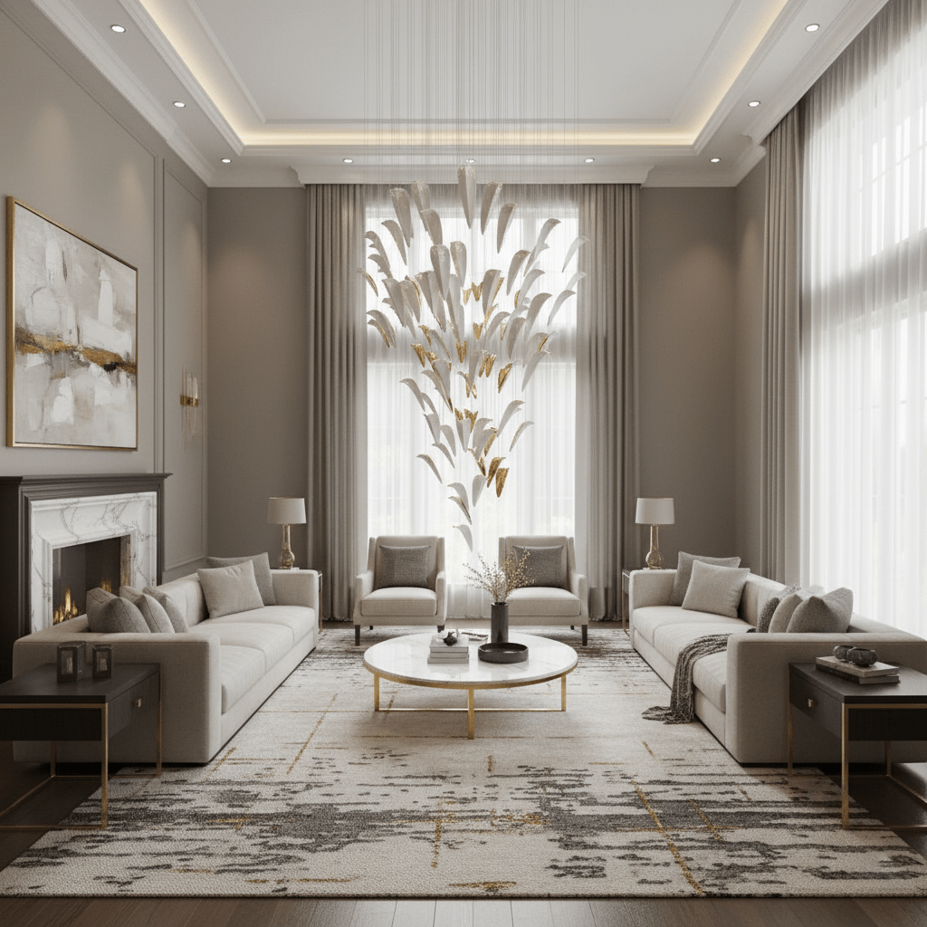 White Feather Art Deco Customize Chandelier - Vakkerlight