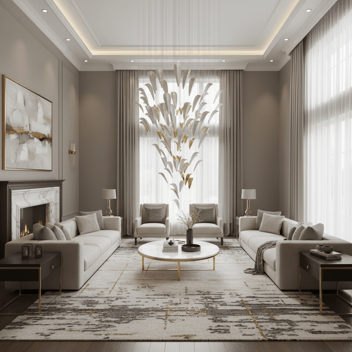 White Feather Art Deco Customize Chandelier - Vakkerlight