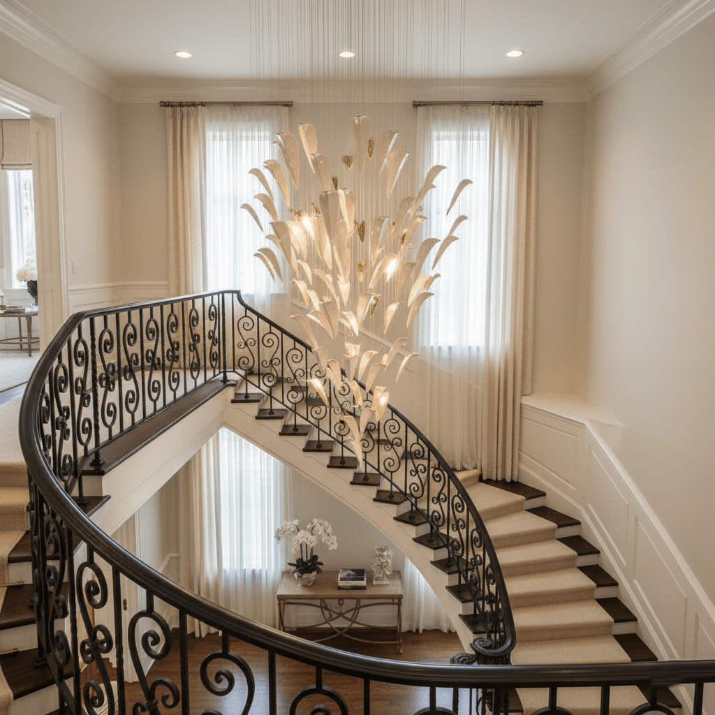 White Feather Art Deco Customize Chandelier - Vakkerlight