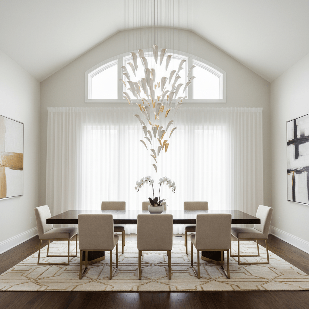 White Feather Art Deco Customize Chandelier - Vakkerlight