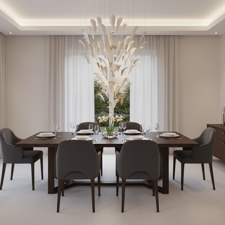 White Feather Art Deco Customize Chandelier - Vakkerlight