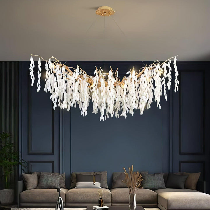 White Jade Branch Brass Chandelier - Vakkerlight