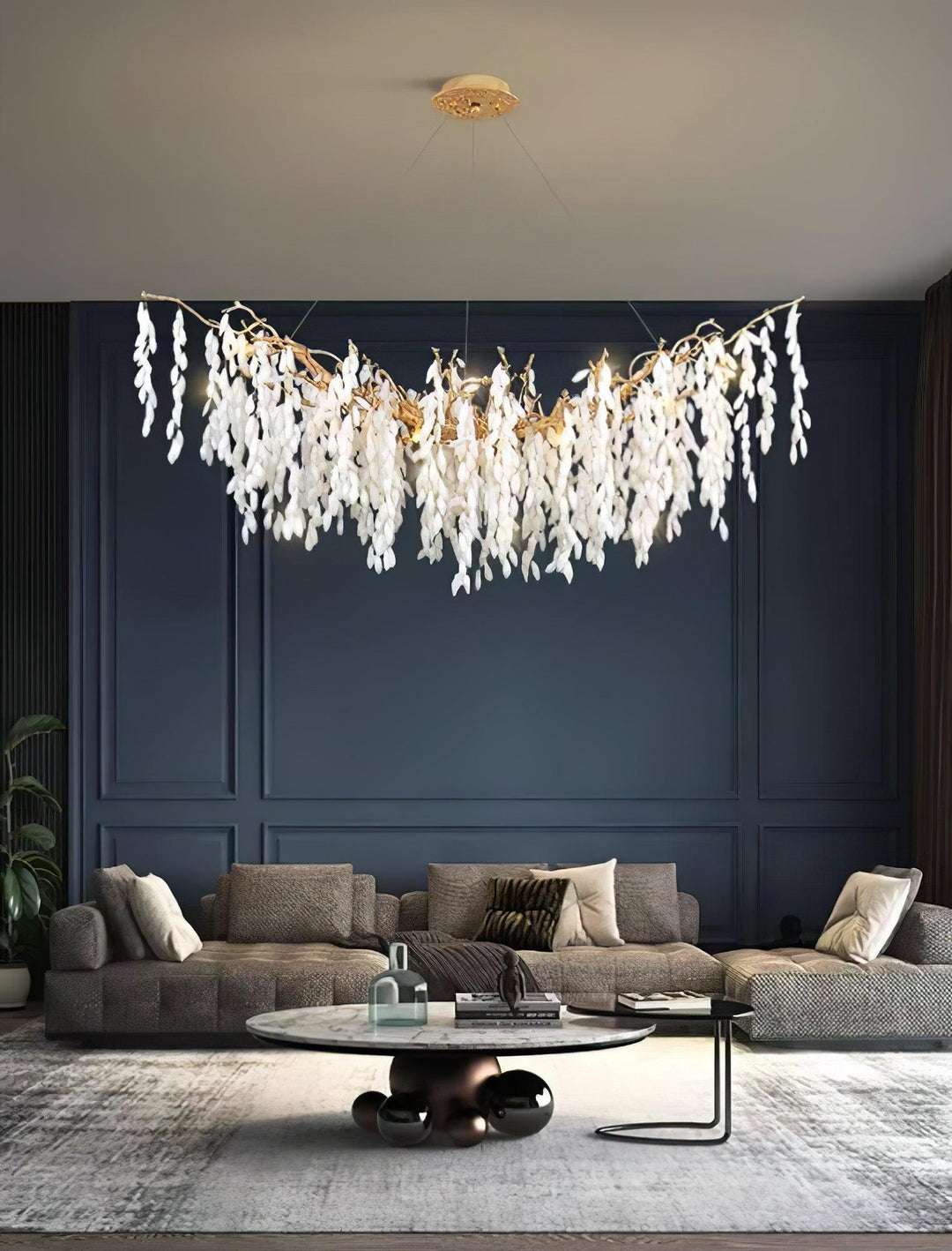 White Jade Branch Brass Chandelier - Vakkerlight