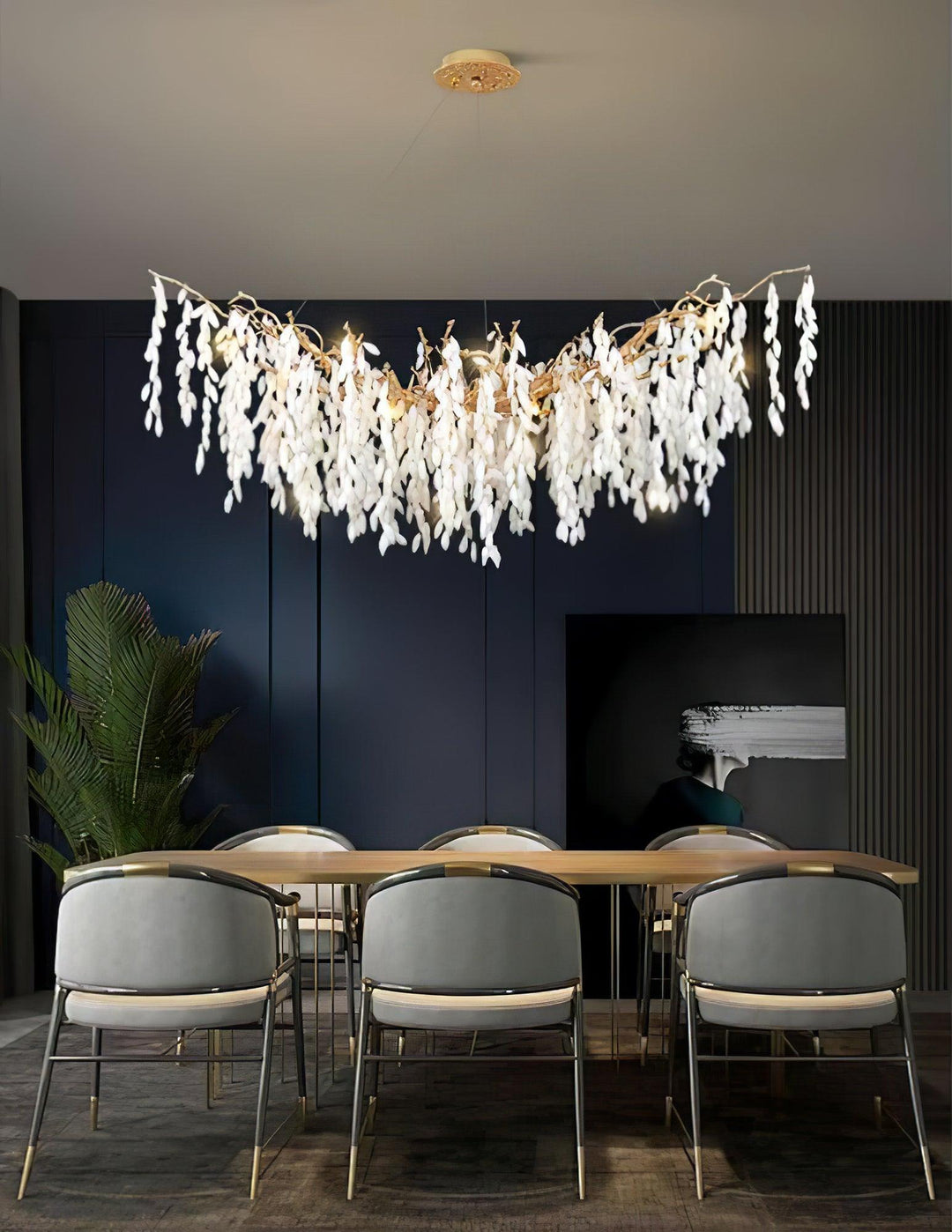 White Jade Branch Brass Chandelier - Vakkerlight