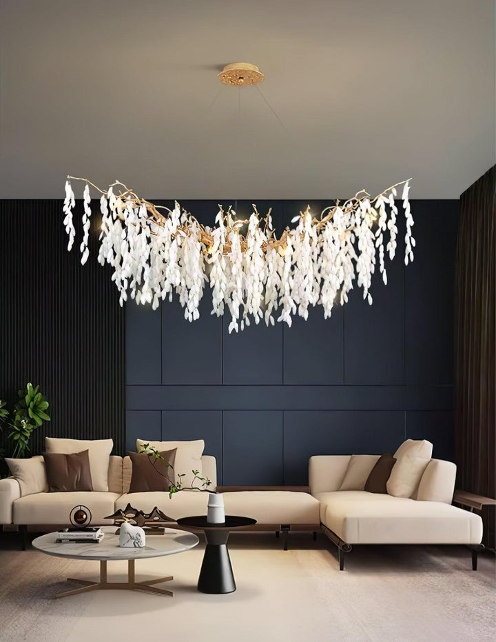 White Jade Branch Brass Chandelier - Vakkerlight