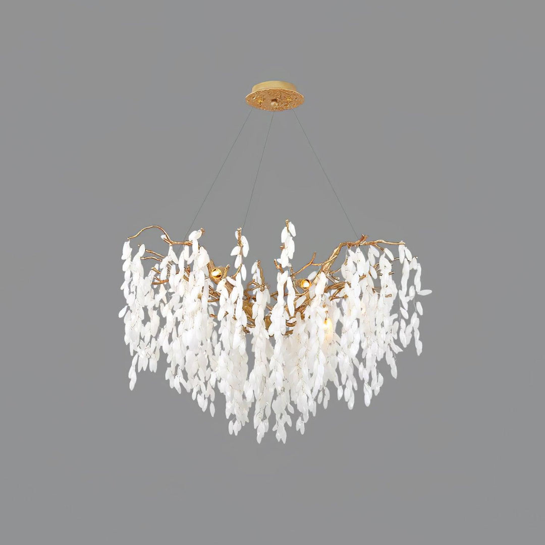 White Jade Branch Brass Chandelier - Vakkerlight