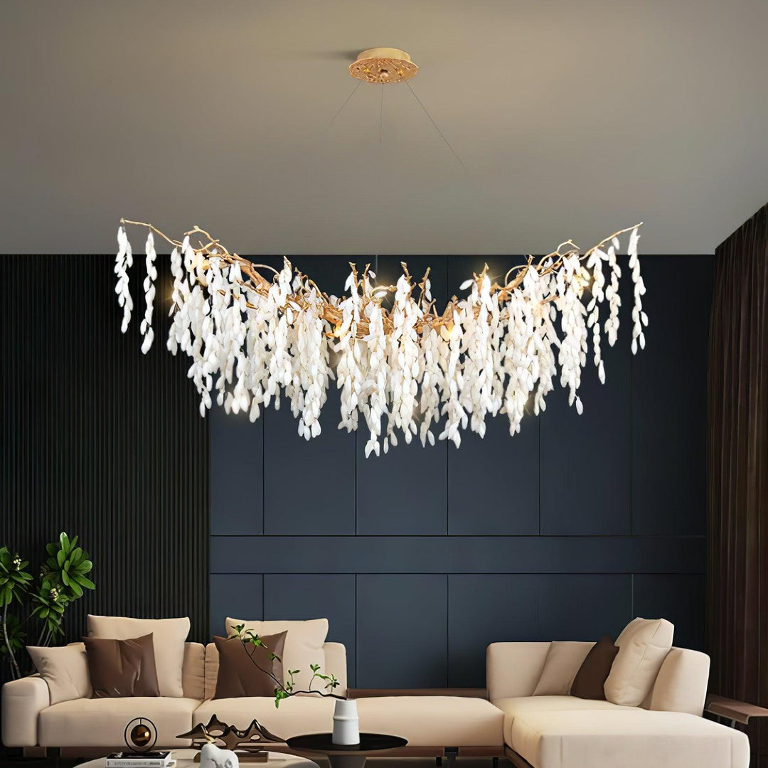 White Jade Branch Brass Chandelier - Vakkerlight