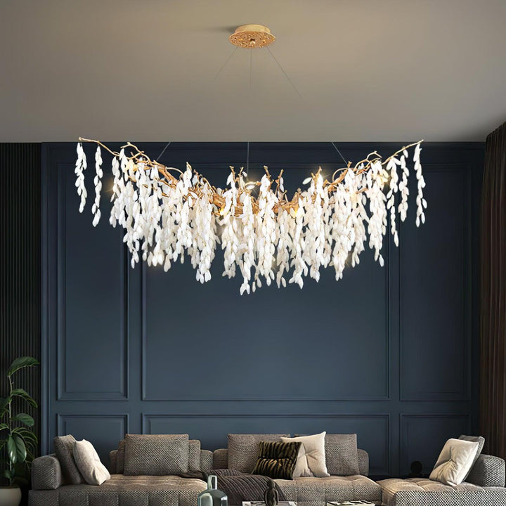 White Jade Branch Brass Chandelier - Vakkerlight