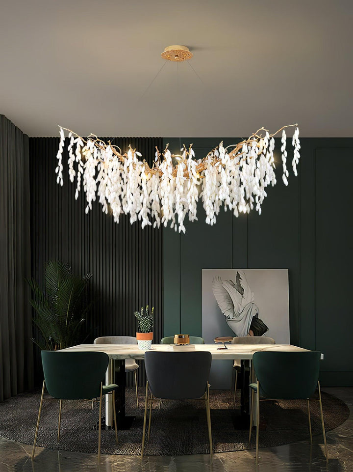 White Jade Branch Brass Chandelier - Vakkerlight