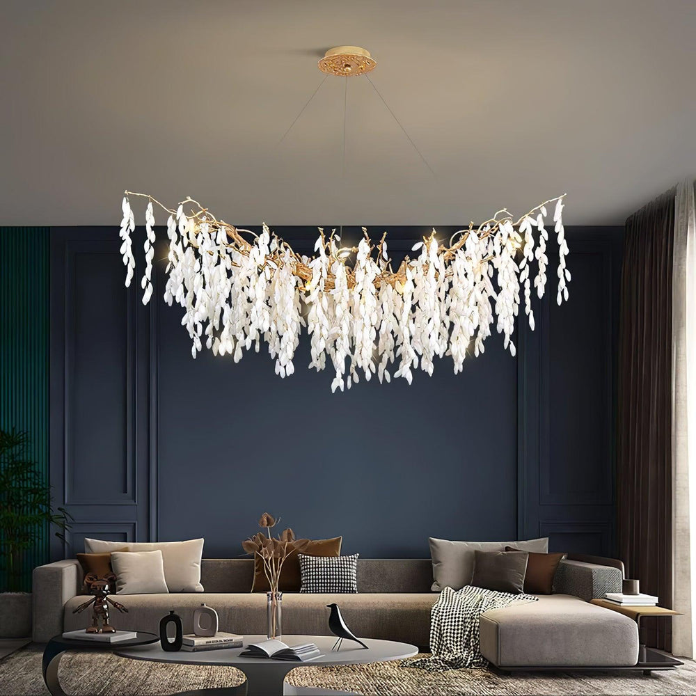 White Jade Branch Brass Chandelier - Vakkerlight