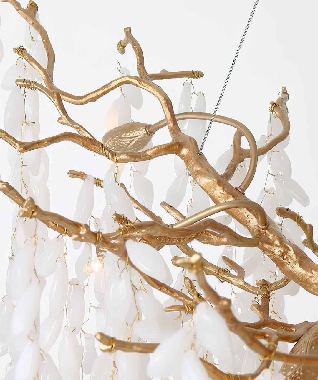 White Jade Branch Brass Chandelier - Vakkerlight