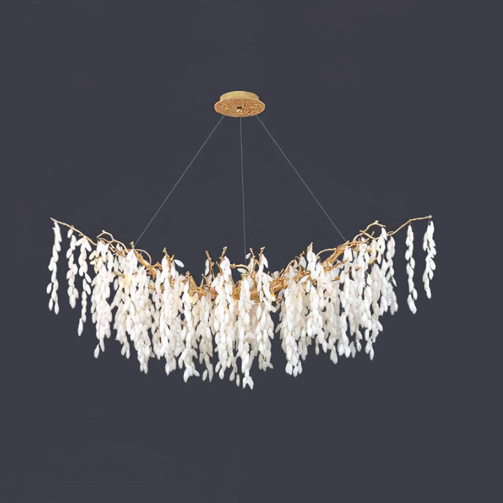 White Jade Branch Brass Chandelier - Vakkerlight