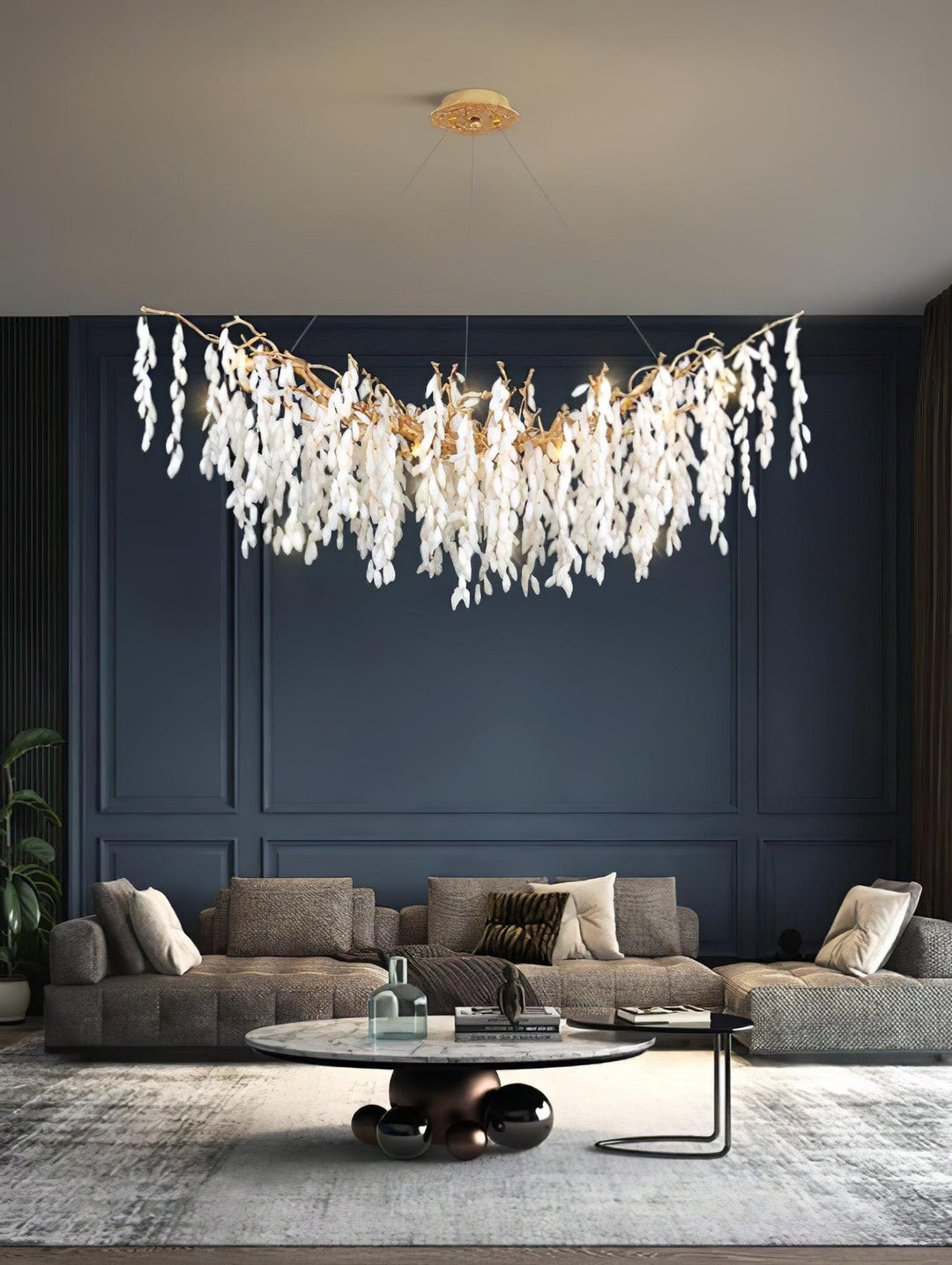 White Jade Branch Brass Chandelier - Vakkerlight