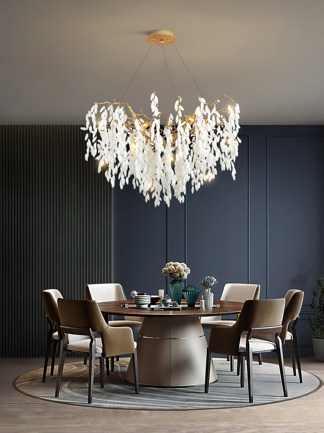 White Jade Branch Brass Chandelier - Vakkerlight