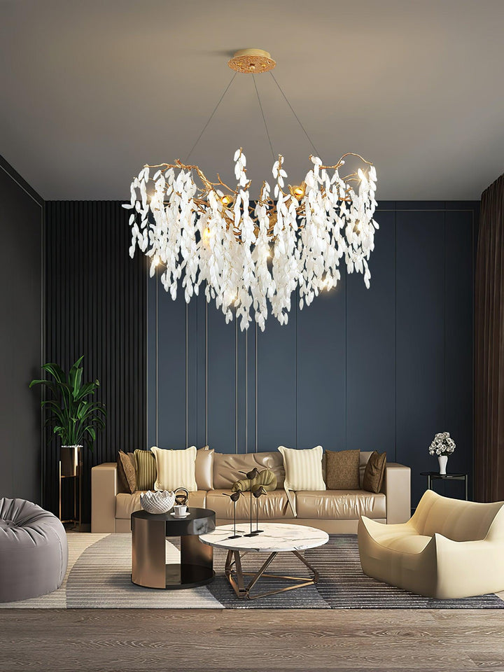 White Jade Branch Brass Chandelier - Vakkerlight