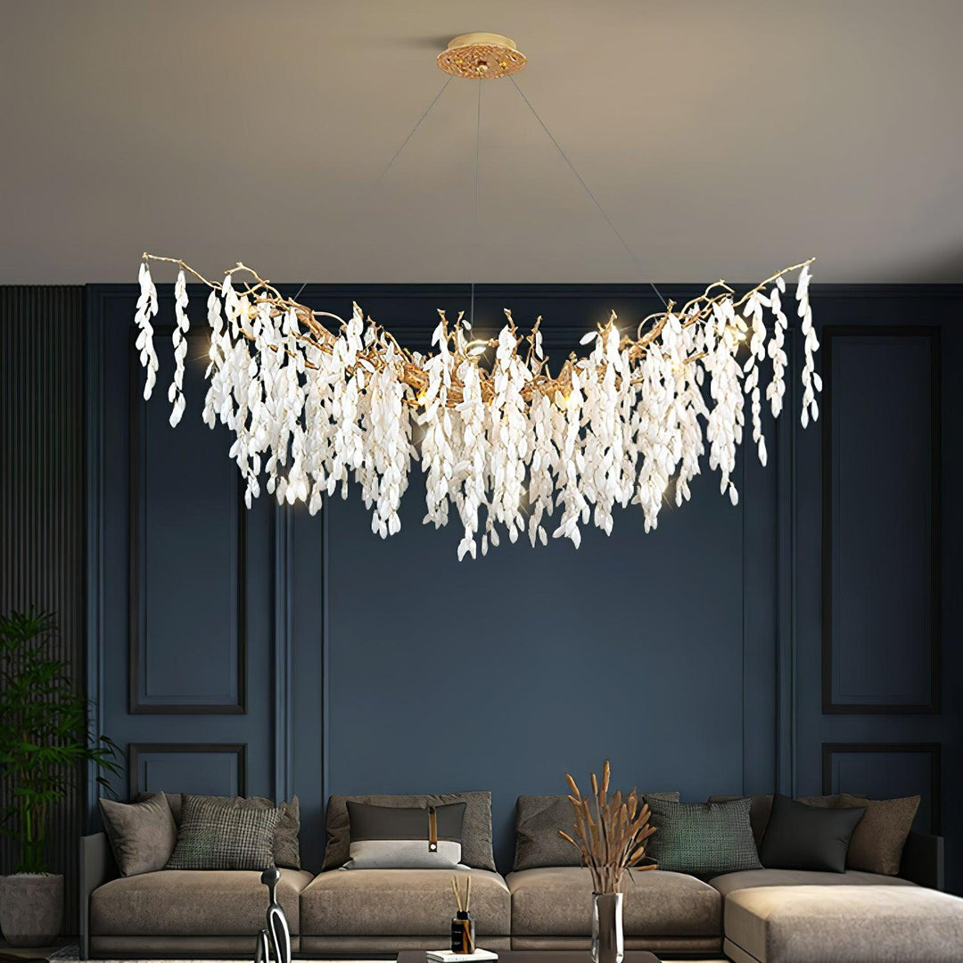 White Jade Branch Brass Chandelier - Vakkerlight