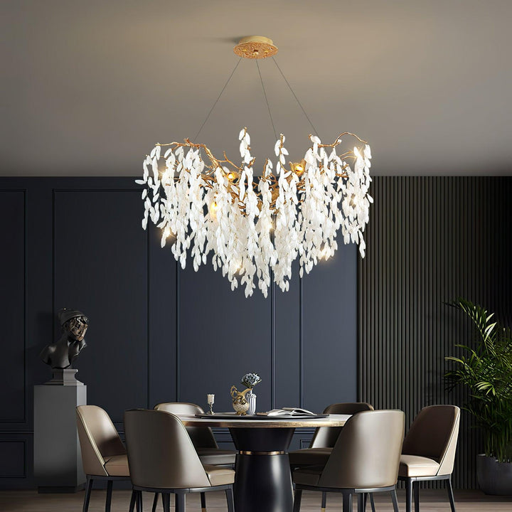 White Jade Branch Brass Chandelier - Vakkerlight