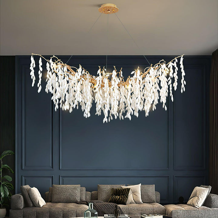 White Jade Branch Brass Chandelier - Vakkerlight