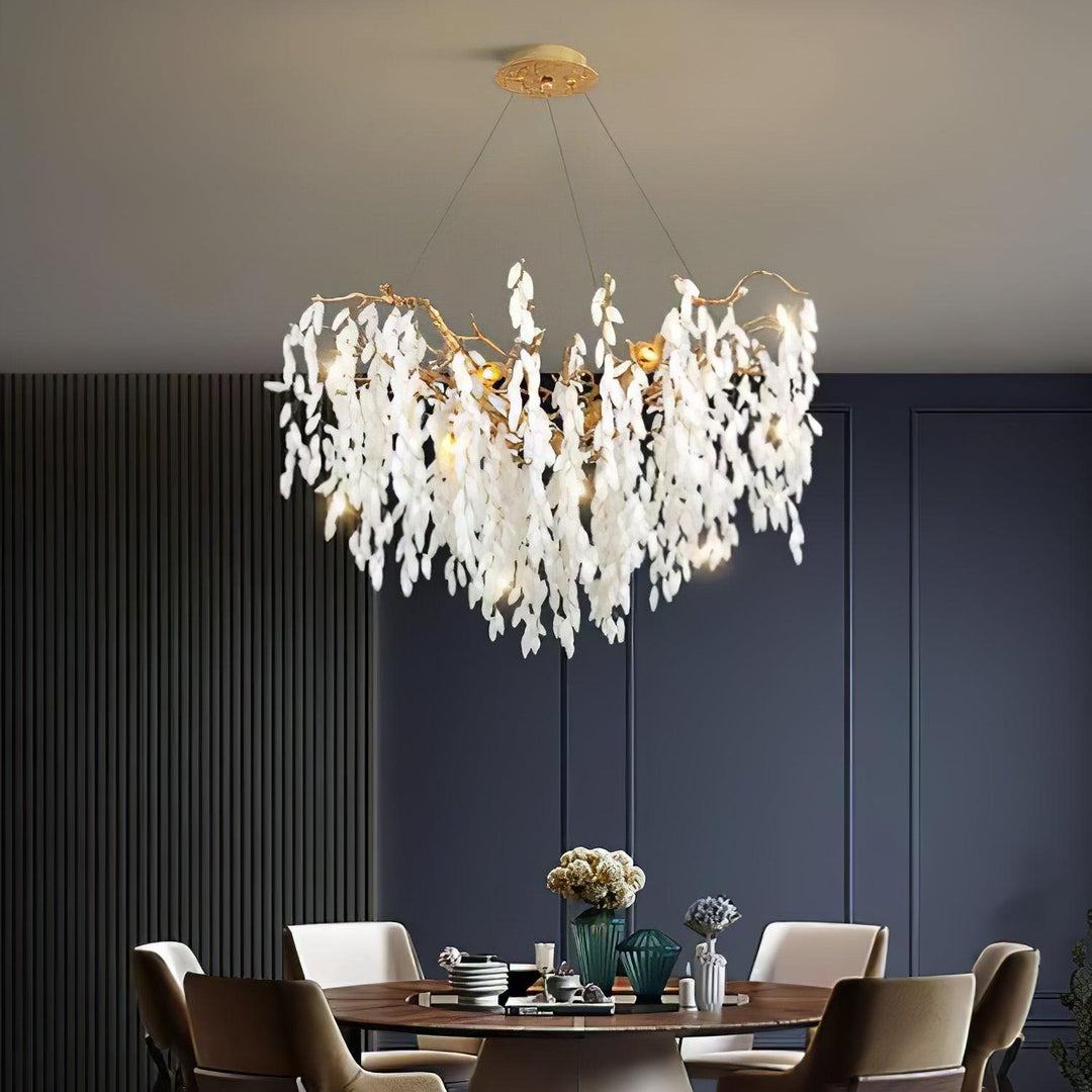 White Jade Branch Brass Chandelier - Vakkerlight