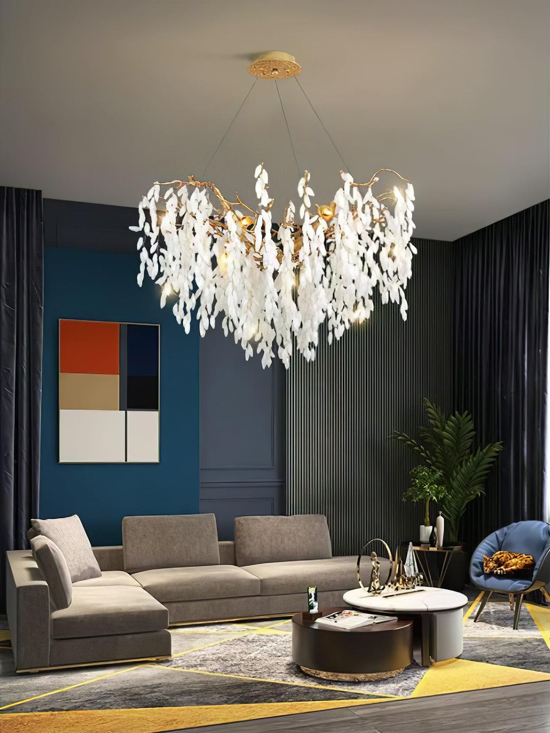 White Jade Branch Brass Chandelier - Vakkerlight