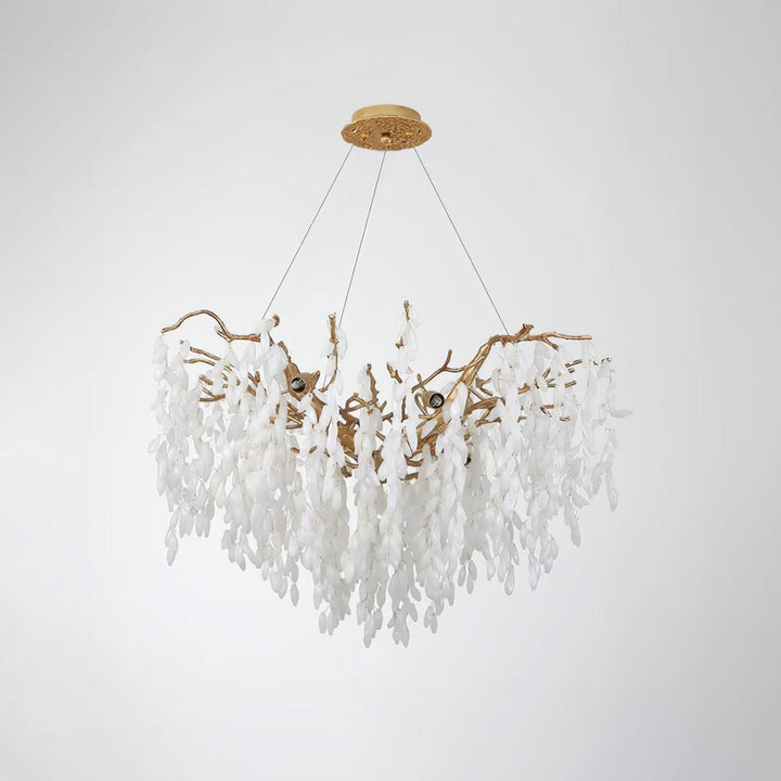 White Jade Branch Brass Chandelier - Vakkerlight