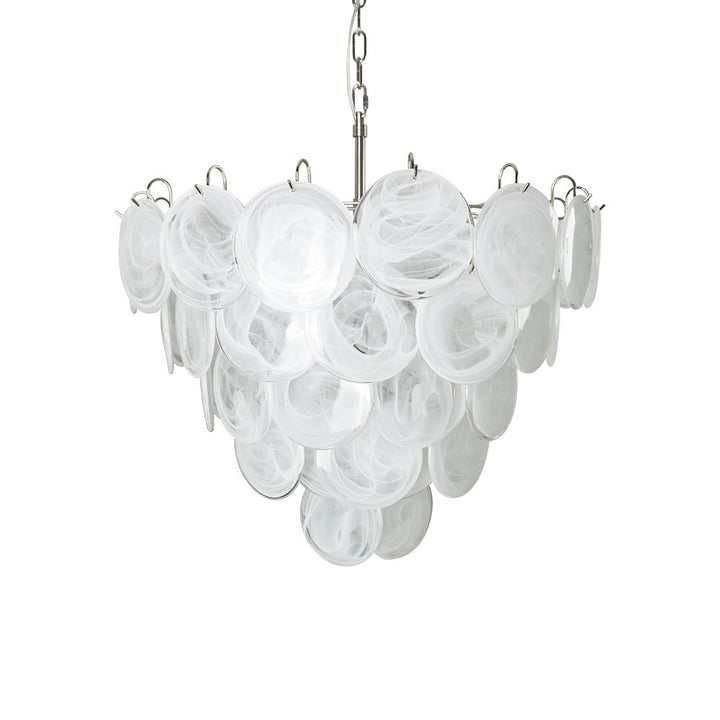 White Murano Disc Chandelier - Vakkerlight