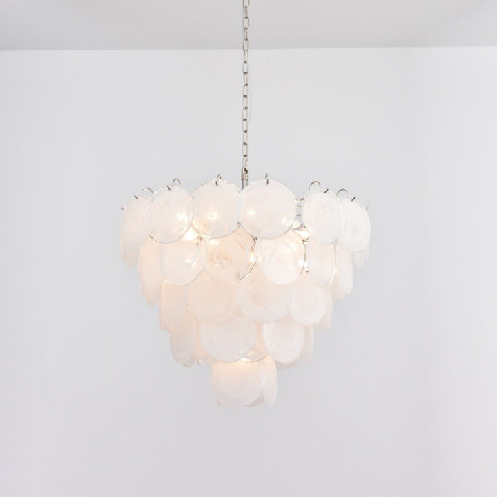 White Murano Disc Chandelier - Vakkerlight