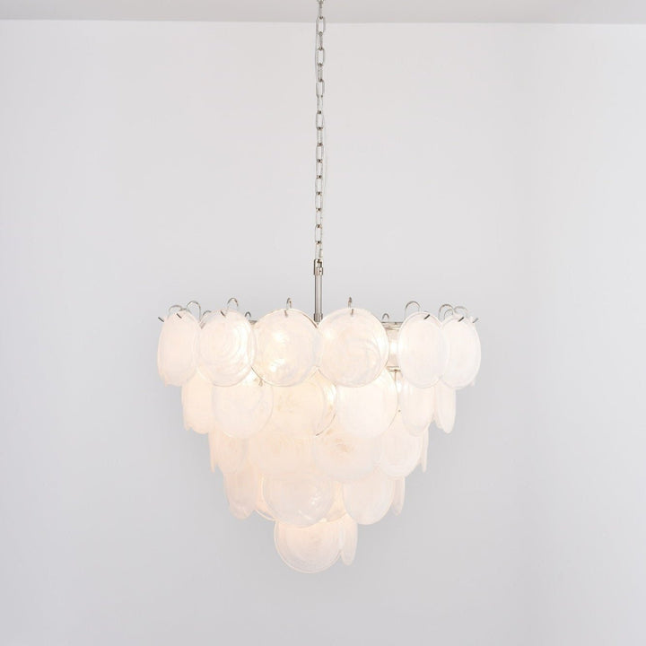 White Murano Disc Chandelier - Vakkerlight