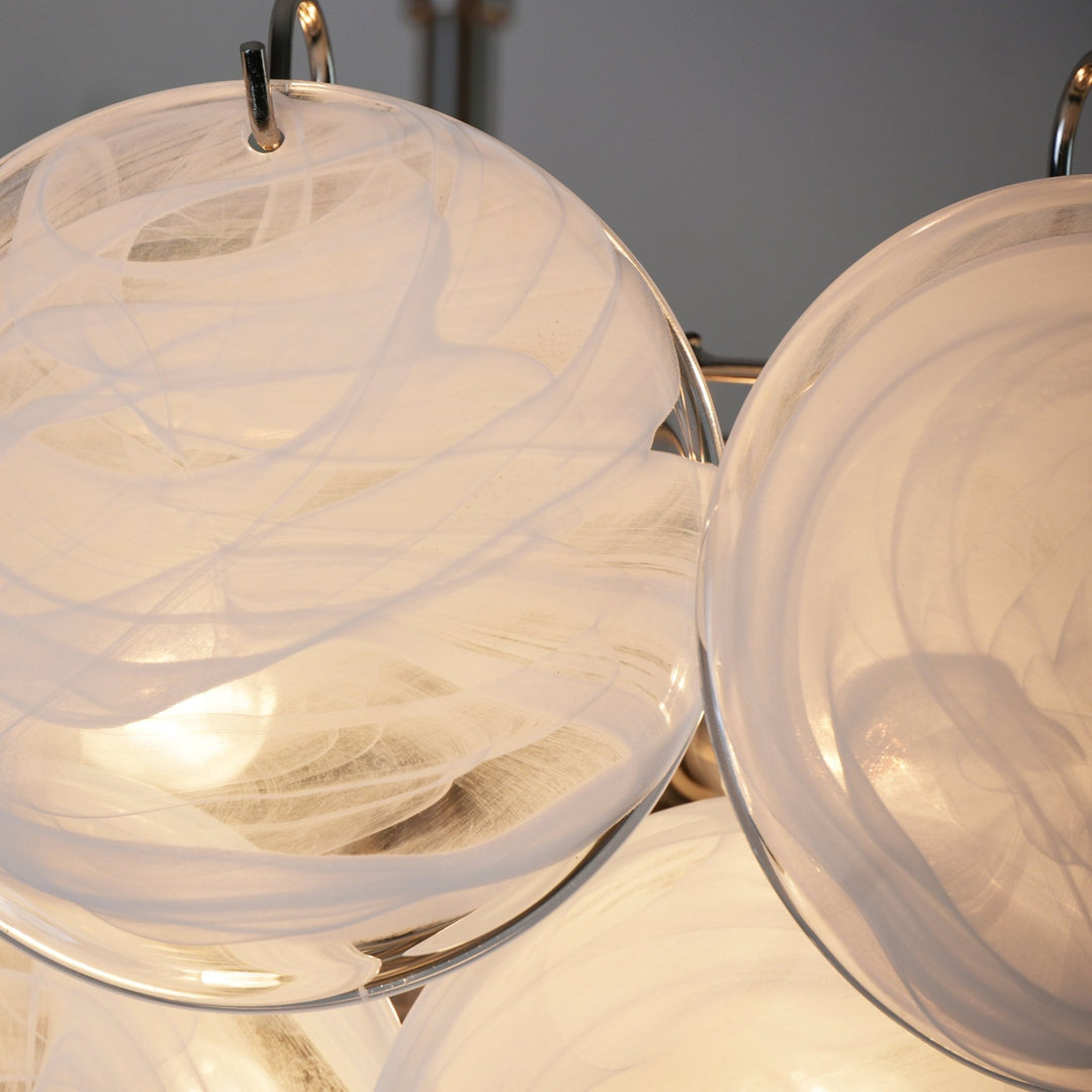 White Murano Disc Chandelier - Vakkerlight