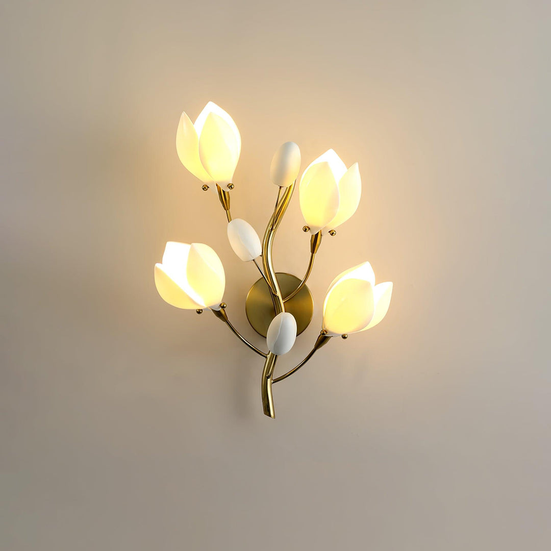 White Porcelain Magnolia Wall Lamp - Vakkerlight