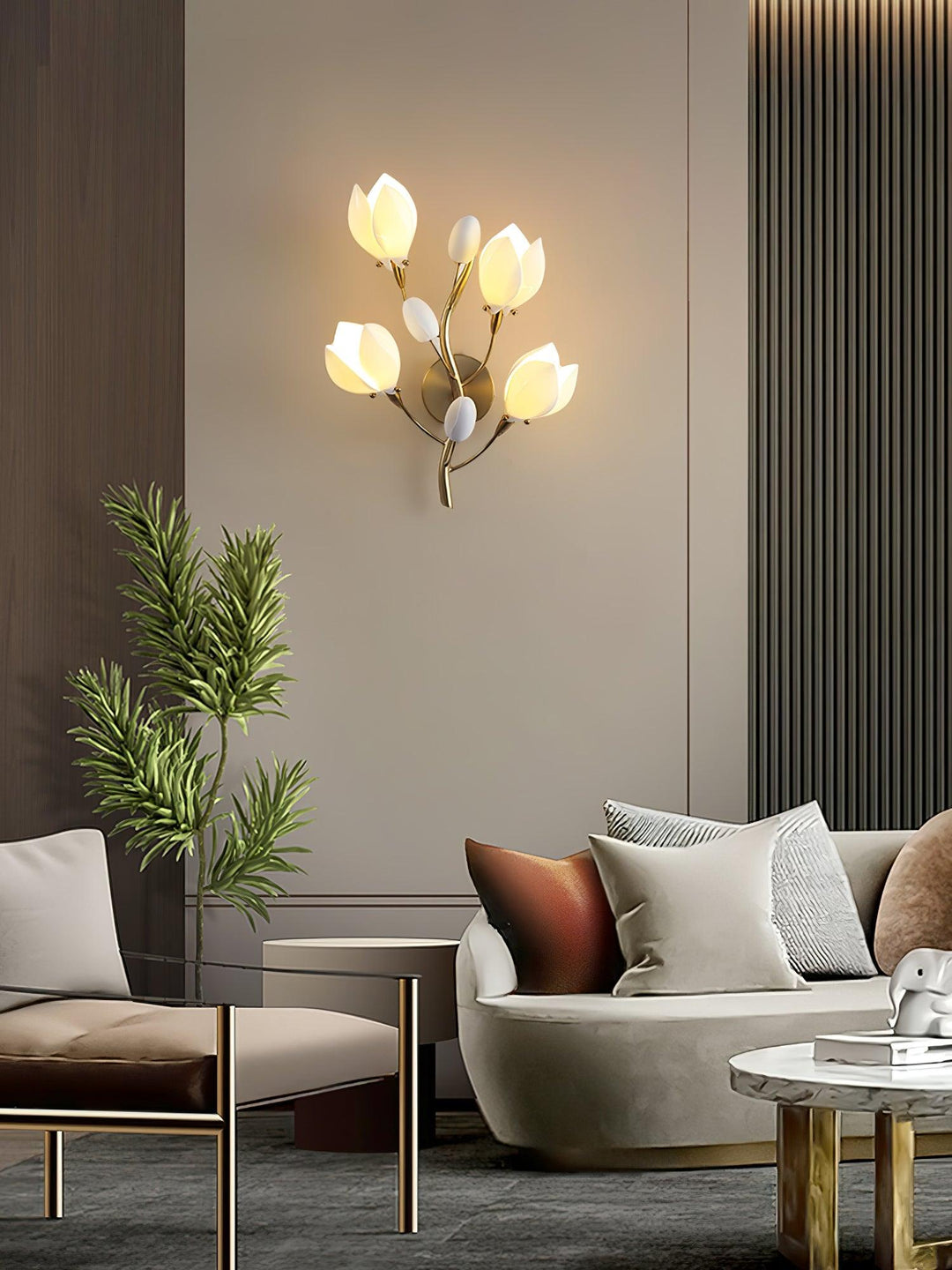 White Porcelain Magnolia Wall Lamp - Vakkerlight