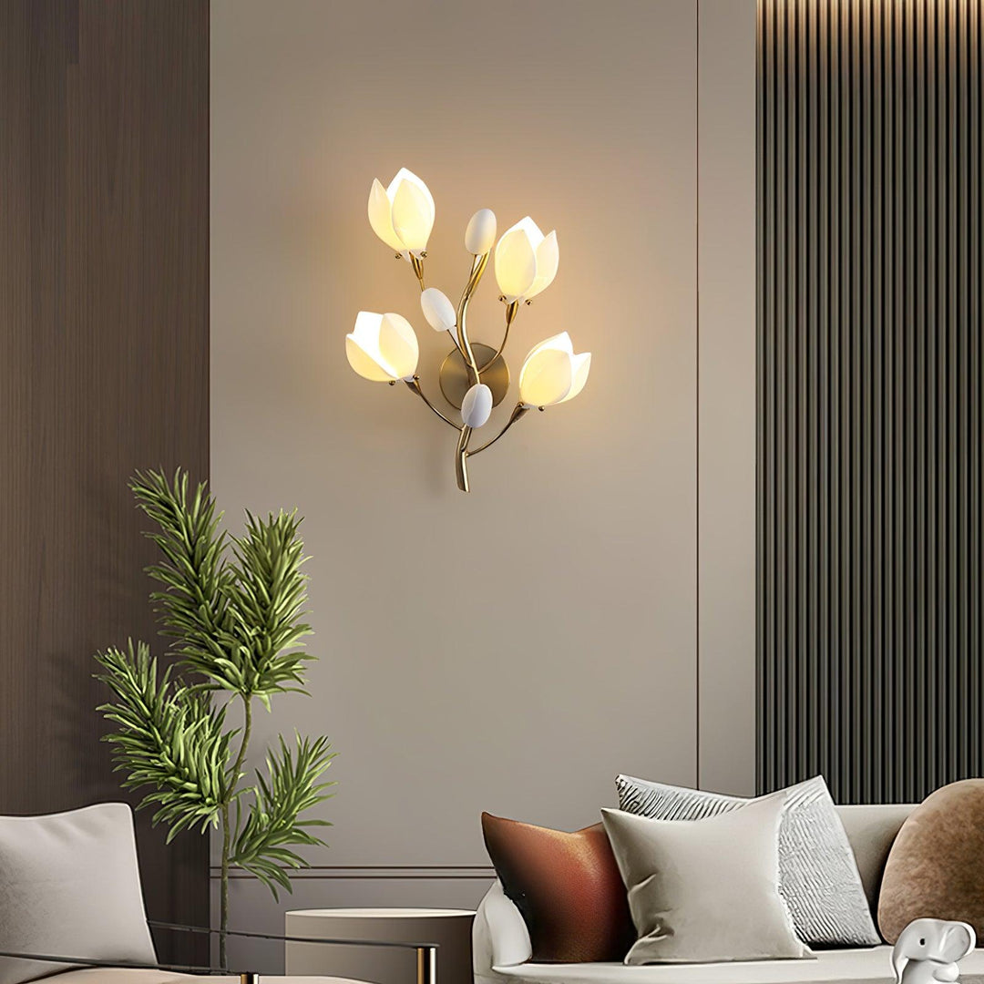 White Porcelain Magnolia Wall Lamp - Vakkerlight