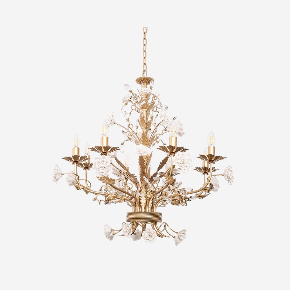 White Rose Crystal Chandelier - Vakkerlight