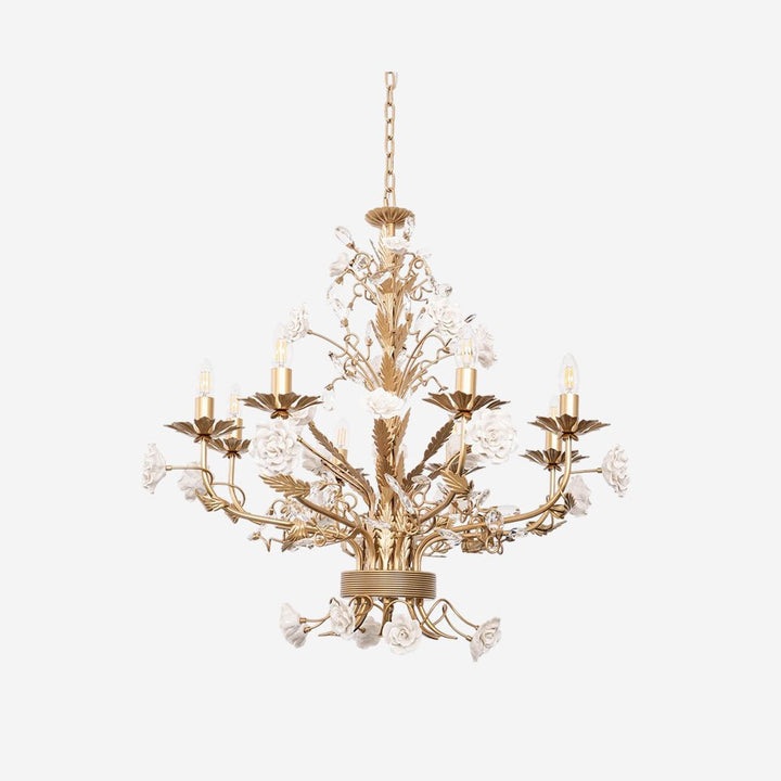 White Rose Crystal Chandelier - Vakkerlight