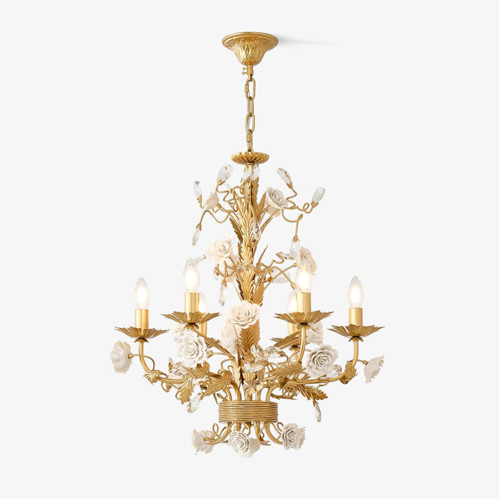 White Rose Crystal Chandelier - Vakkerlight