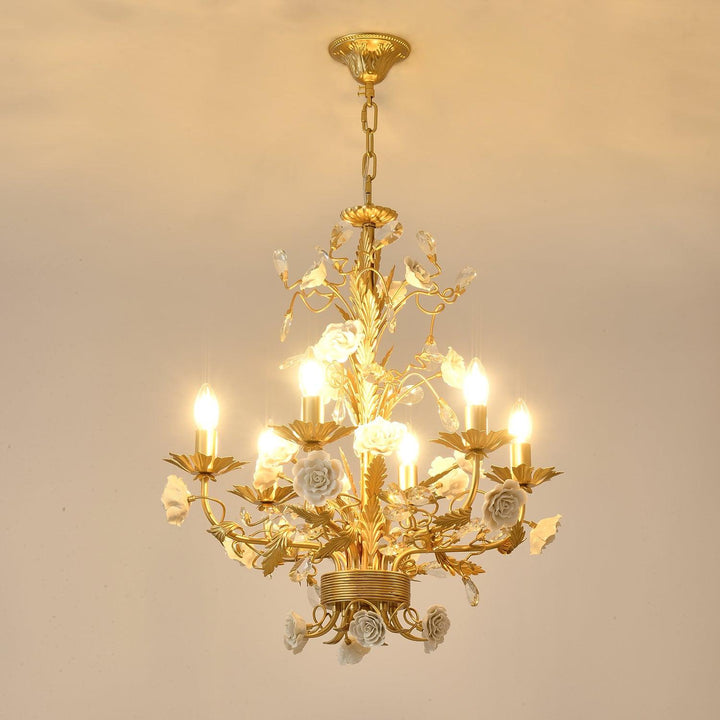 White Rose Crystal Chandelier - Vakkerlight